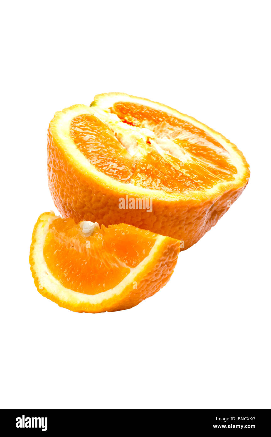 Objekt auf weiß - Orange Essen Nahaufnahme Stockfoto
