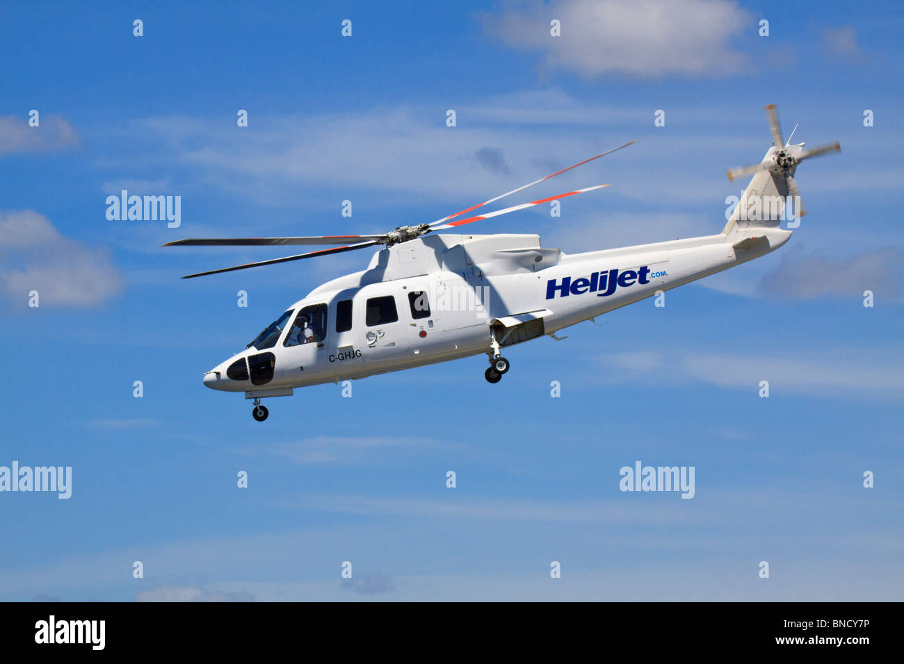 Pendler-Hubschrauber abheben für Shuttle-Flug-Victoria, British Columbia, Kanada. Stockfoto