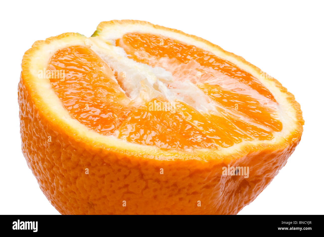 Objekt auf weiß - Orange Essen Nahaufnahme Stockfoto