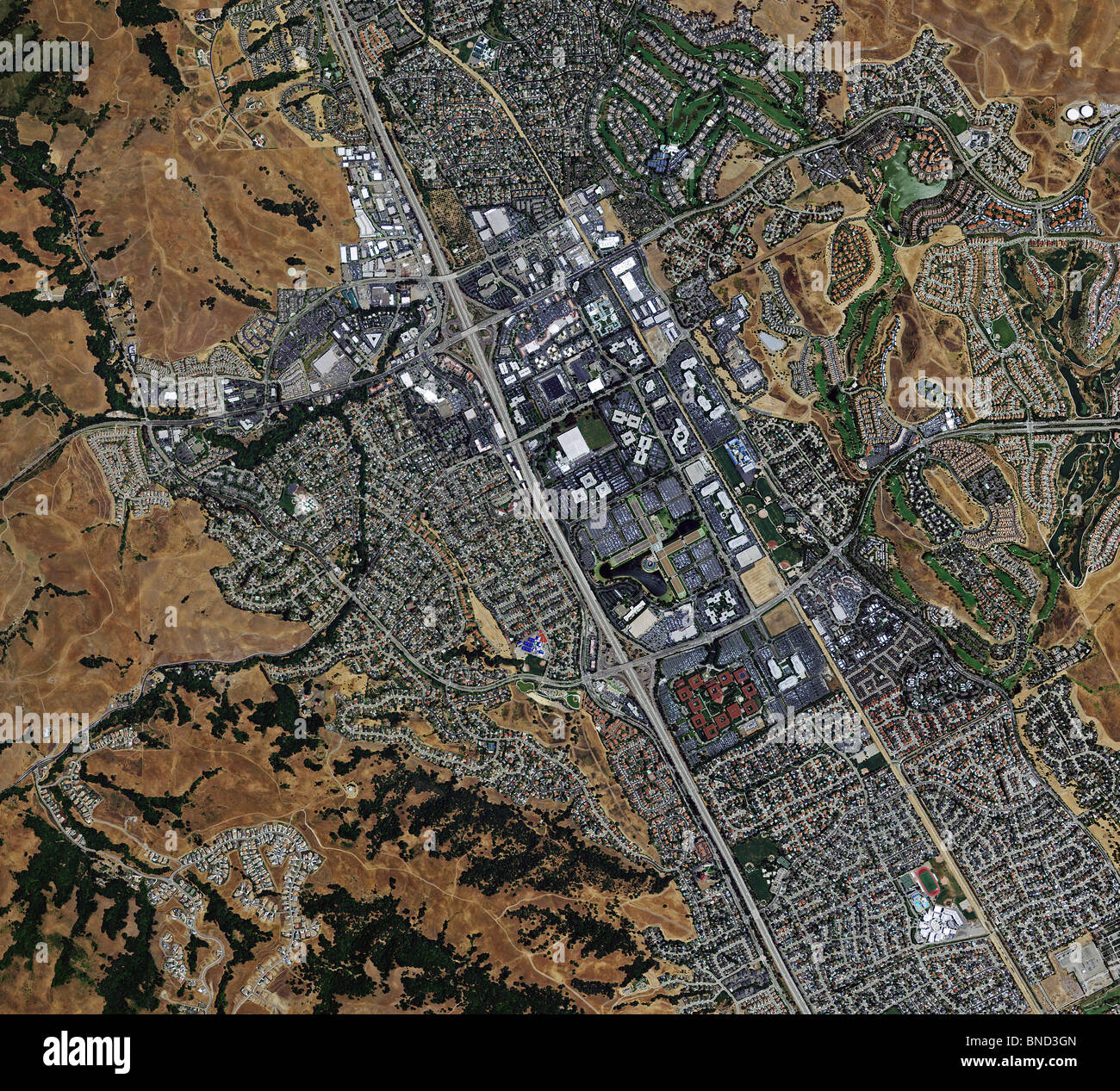 Luftbildkarte Draufsicht Bishop Ranch San Ramon Contra Costa county in Kalifornien Stockfoto