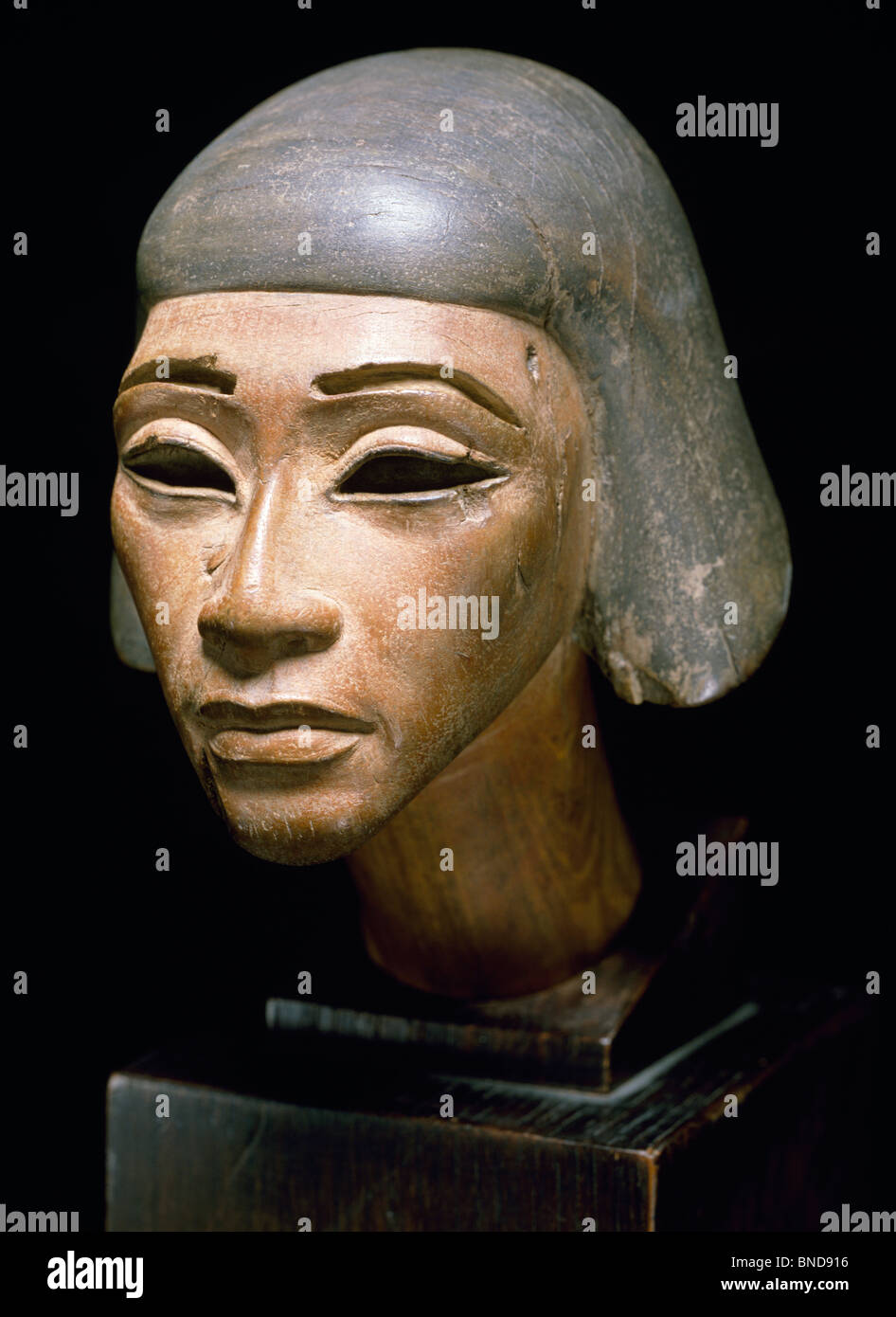 Kopf von Holz, Frankreich, Paris, Musée du Louvre Stockfoto