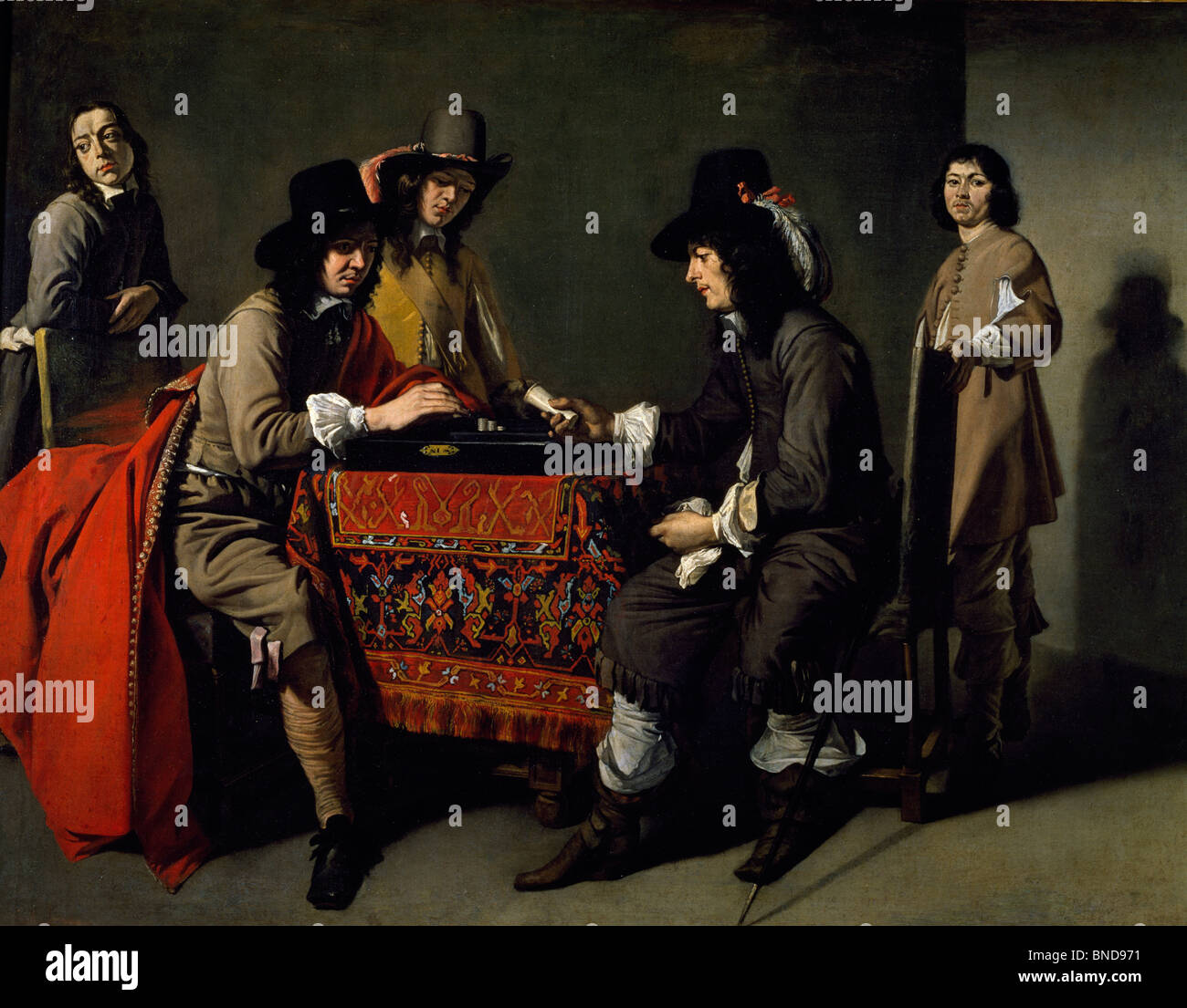 Die Tric-Trac-Spieler von Mathieu Le Nain, (1607-1677) Stockfoto