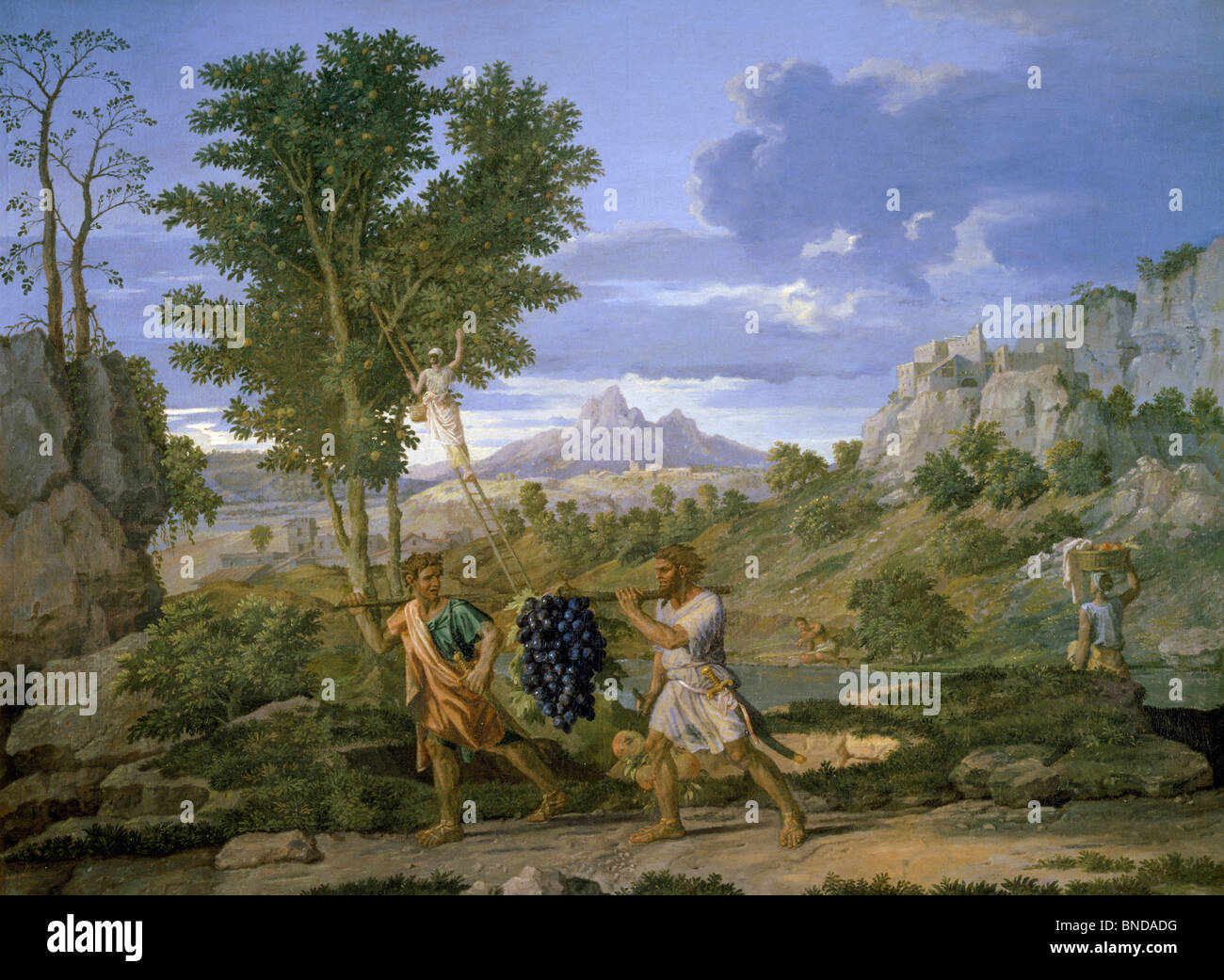 Herbst oder die Trauben aus dem gelobten Land von Nicolas Poussin, ca. 1660, 1594-1665, Frankreich, Paris, Musée du Louvre Stockfoto