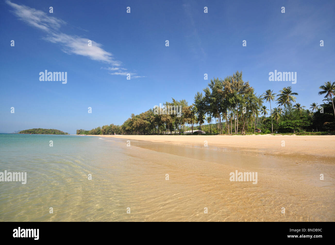 Beach, Thailand-Boot, Nizza Strand, Palmen, Sand. Stockfoto