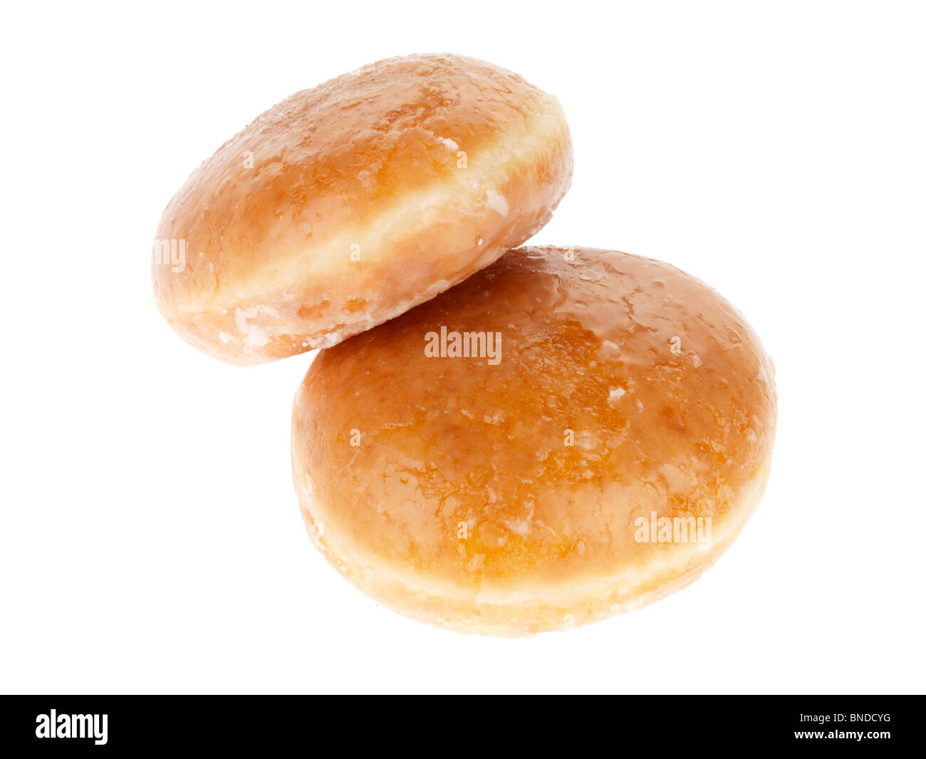 Zitrone gefüllt glasierte Donuts Stockfoto