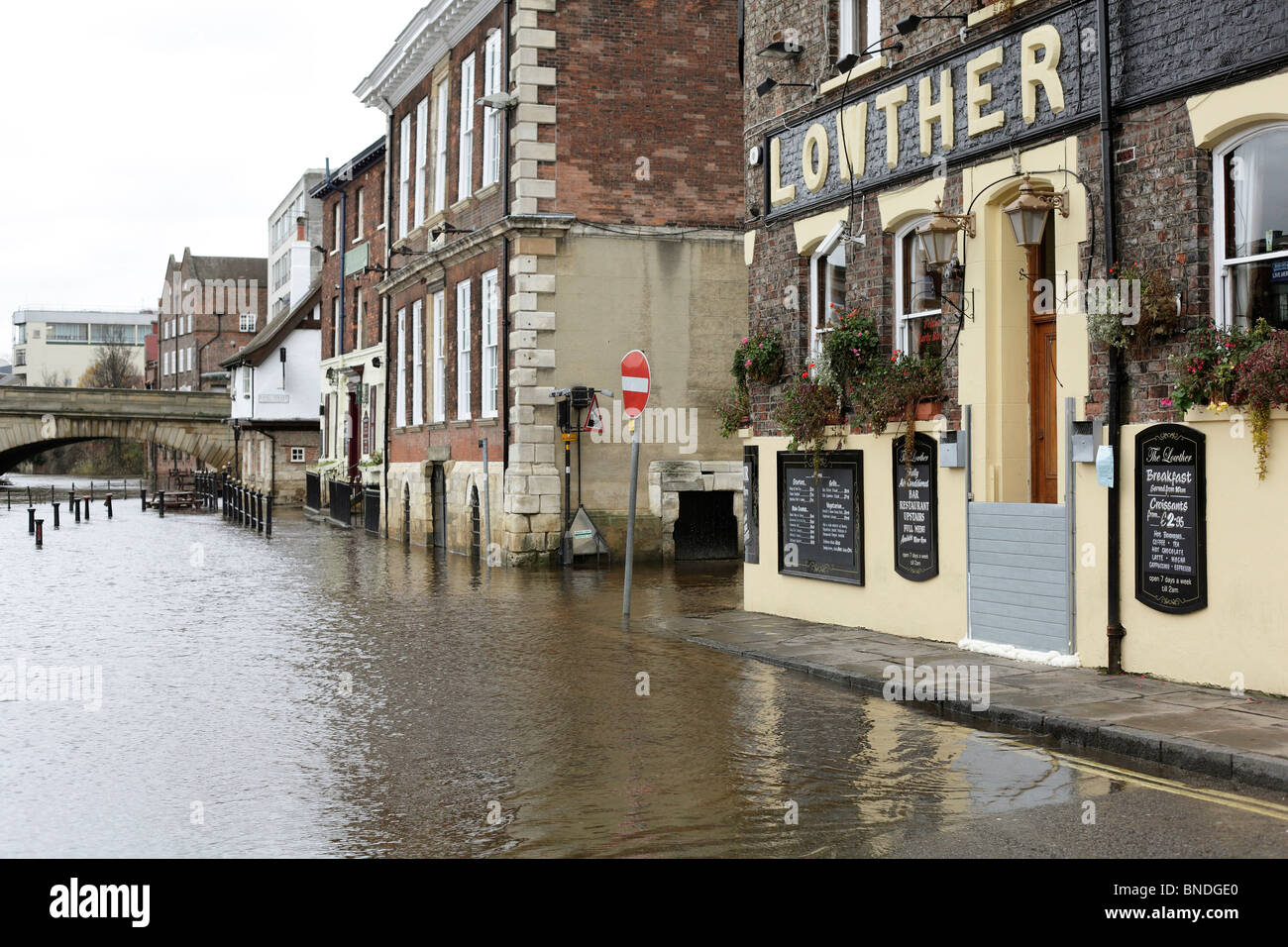 Überschwemmungen in York Stadtzentrum, Yorkshire, Großbritannien, November 2009 Stockfoto