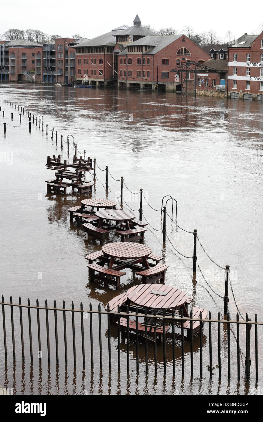 Überschwemmungen in York Stadtzentrum, Yorkshire, Großbritannien, November 2009 Stockfoto