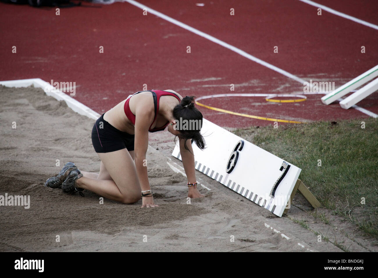 Georgia Karageorgiou Rhodos 6. im Weitsprung der Frauen bei Natwest Island Games 2009, Åland, 3. Juli 2009 Stockfoto