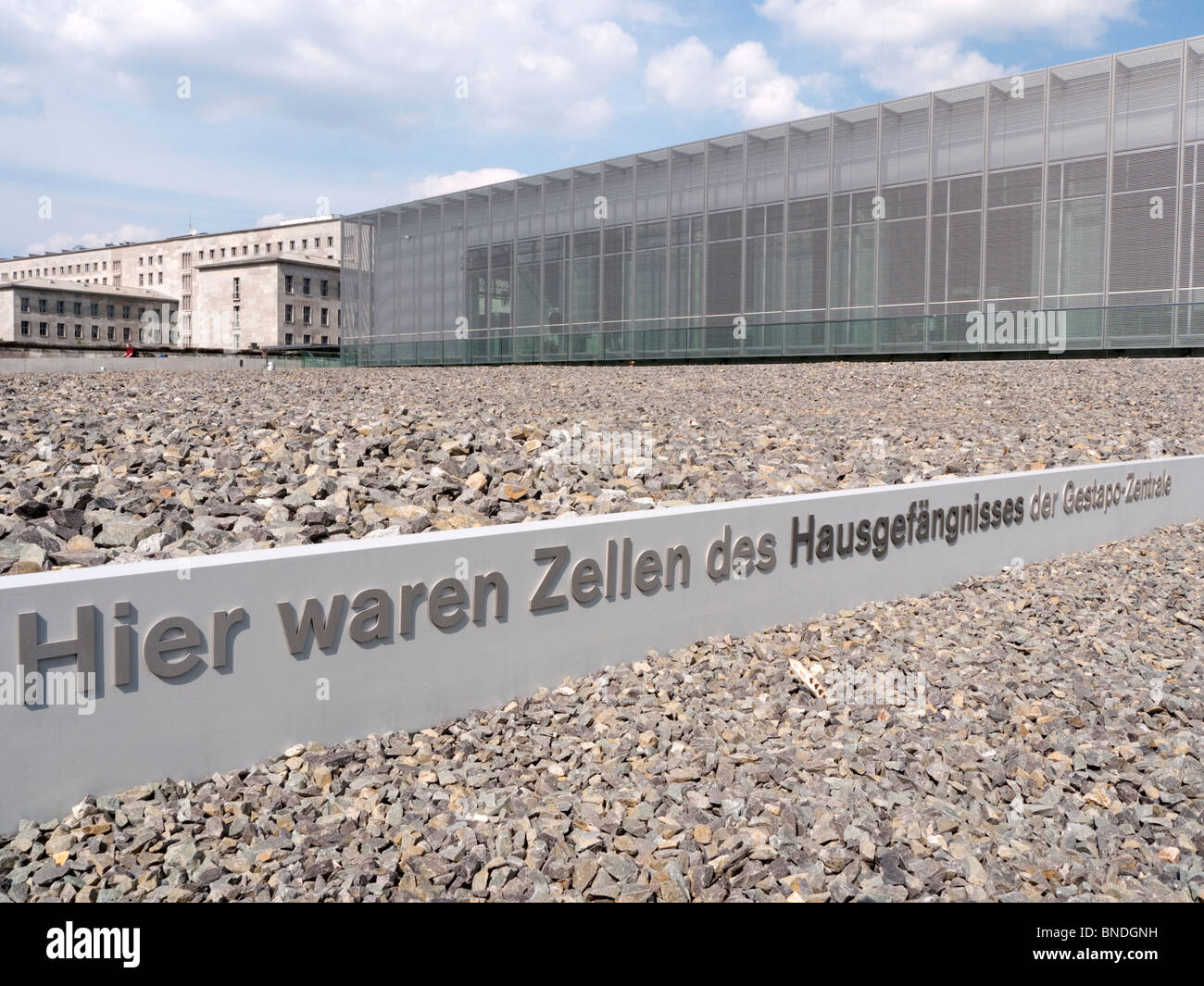 Neue Messe am Topographie des Terrors der Stelle des ehemaligen Gestapo-Polizeipräsidium in Berlin Deutschland Stockfoto