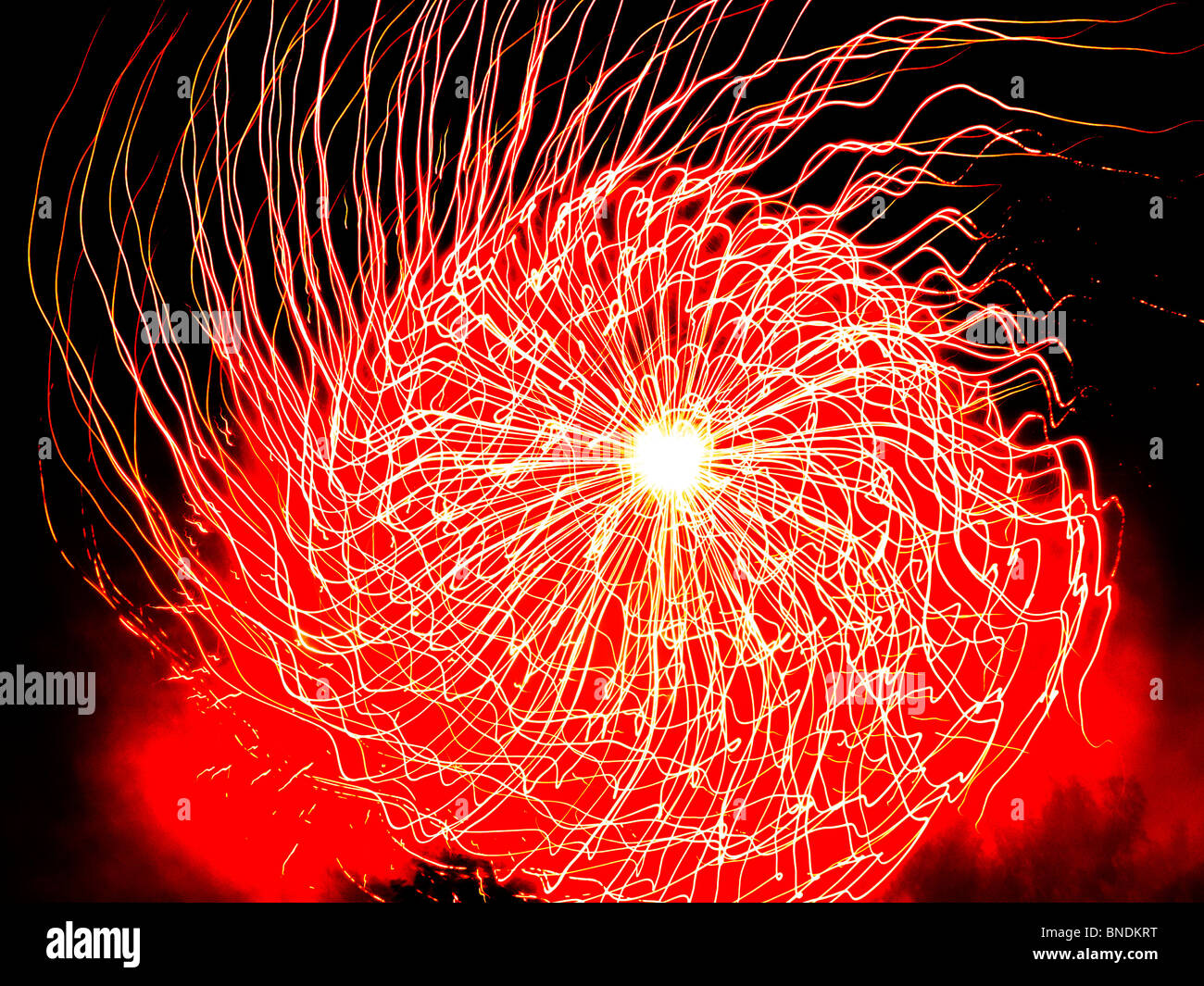 Abstrakte Feuerwerk platzen. Stockfoto