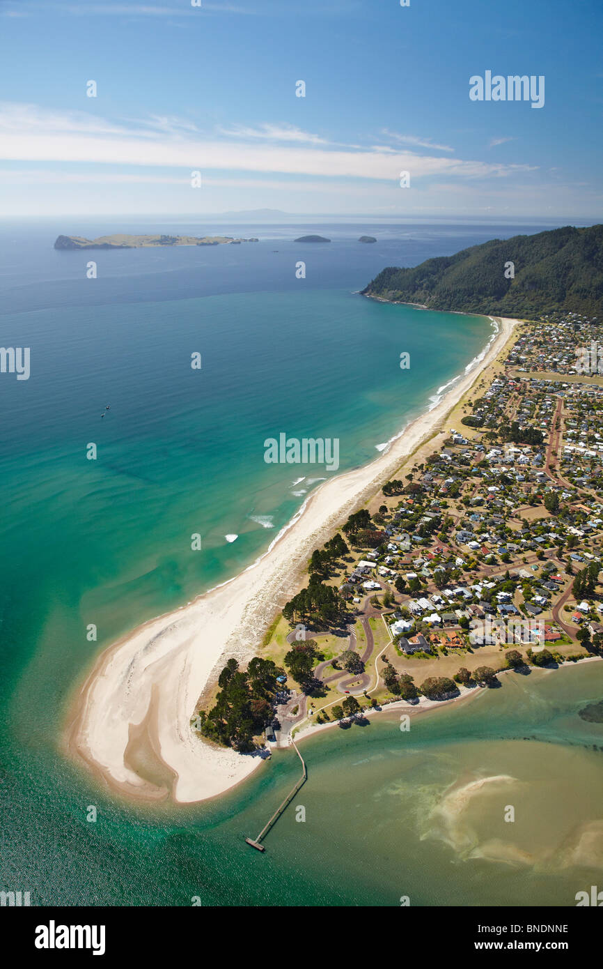 Pauanui and Tairua Hafen, Coromandel Peninsula, North Island, Neuseeland - Antenne Stockfoto
