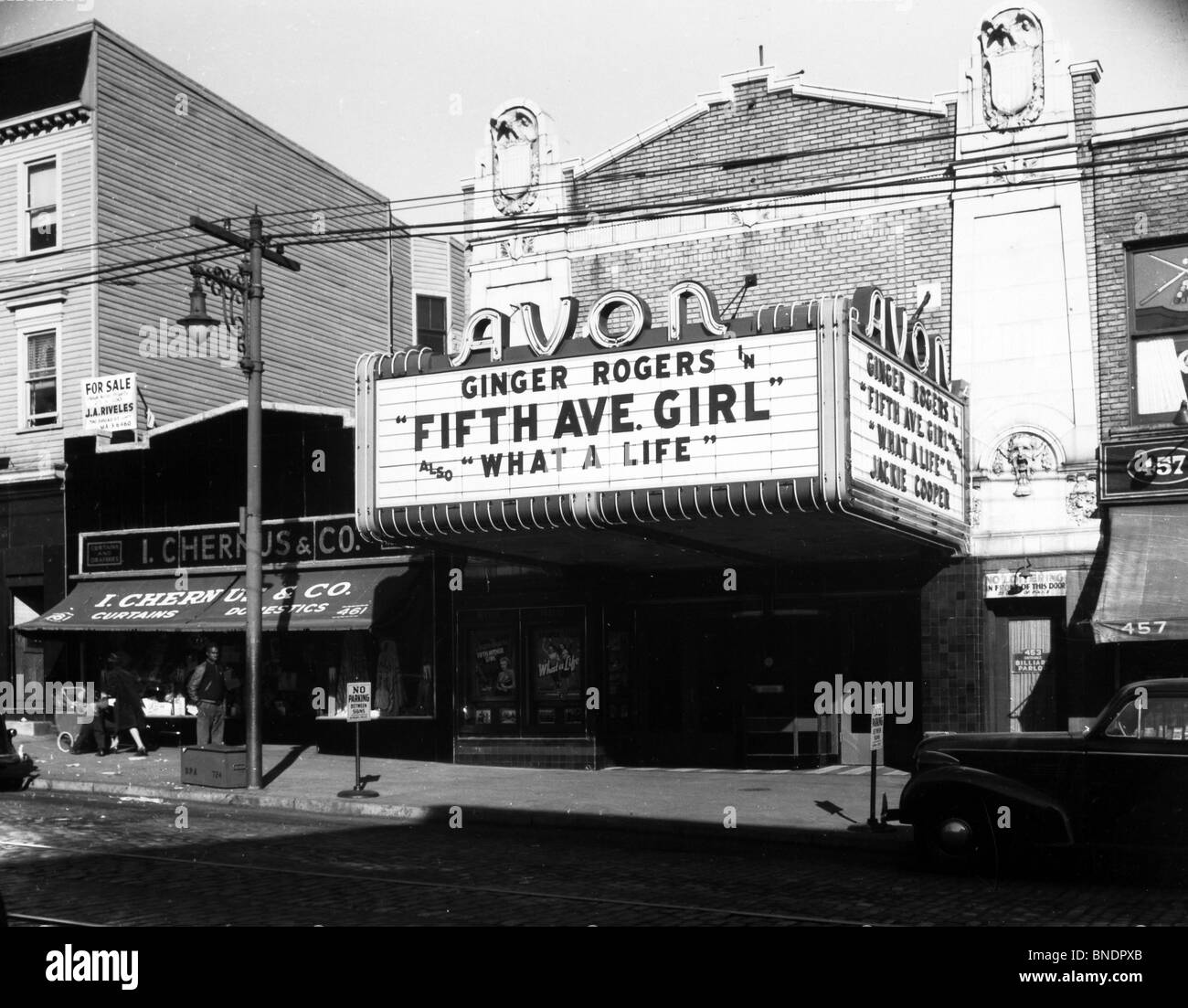 Fassade des ein Theater, Newark, New Jersey, USA, 1939 Stockfoto