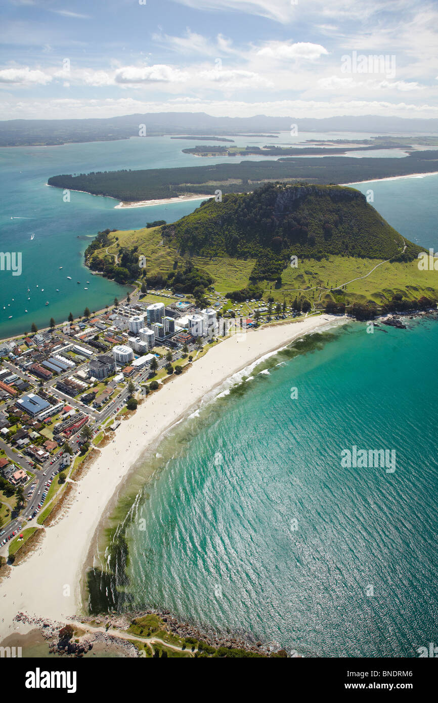 Mount Maunganui, Tauranga, Bay of Plenty, North Island, Neuseeland - Antenne Stockfoto