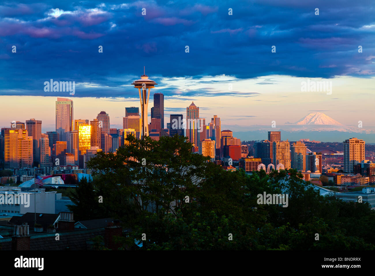 Skyline von Seattle aus Kerry Park, Seattle, Washington Stockfoto