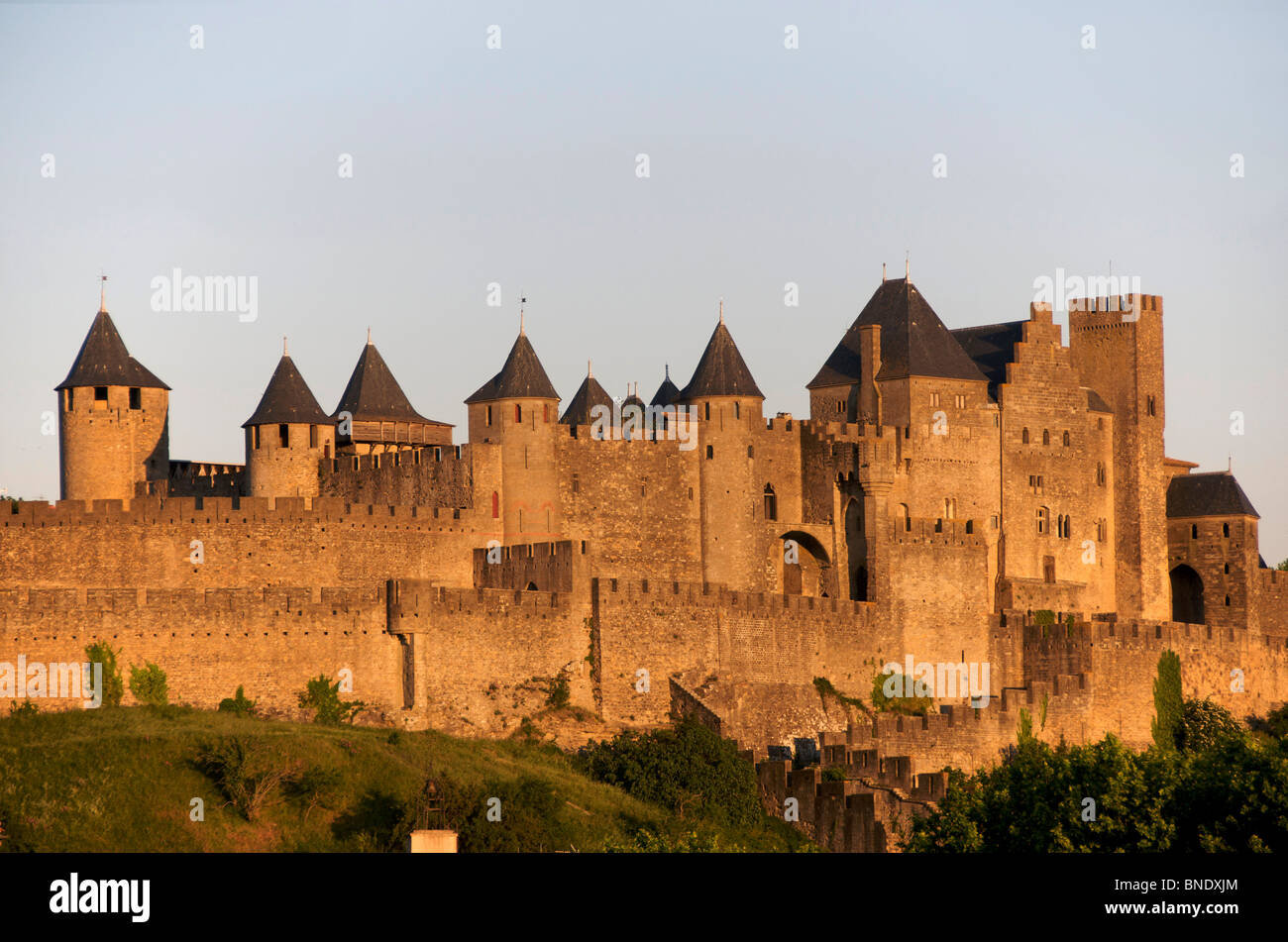 Die Burg von Carcassonne, Aude, Frankreich, Europa Stockfoto