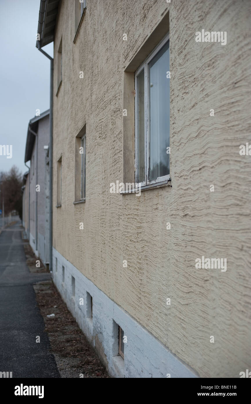 An der Wand eines alten Hauses in Uusikaupunki, Finnland Stockfoto