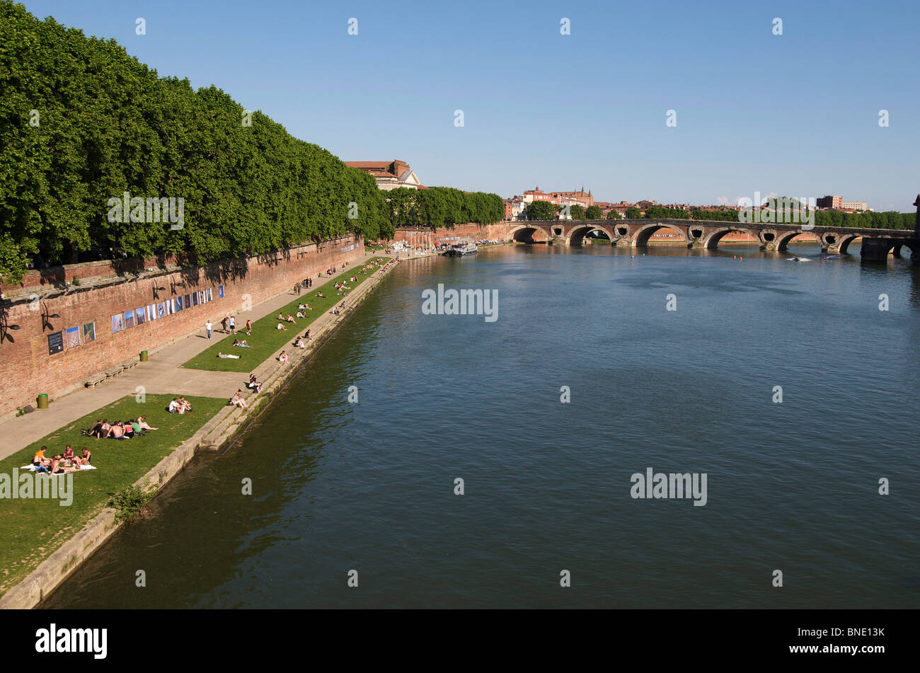 Der Fluss Garonne bei Toulouse, France Stockfoto