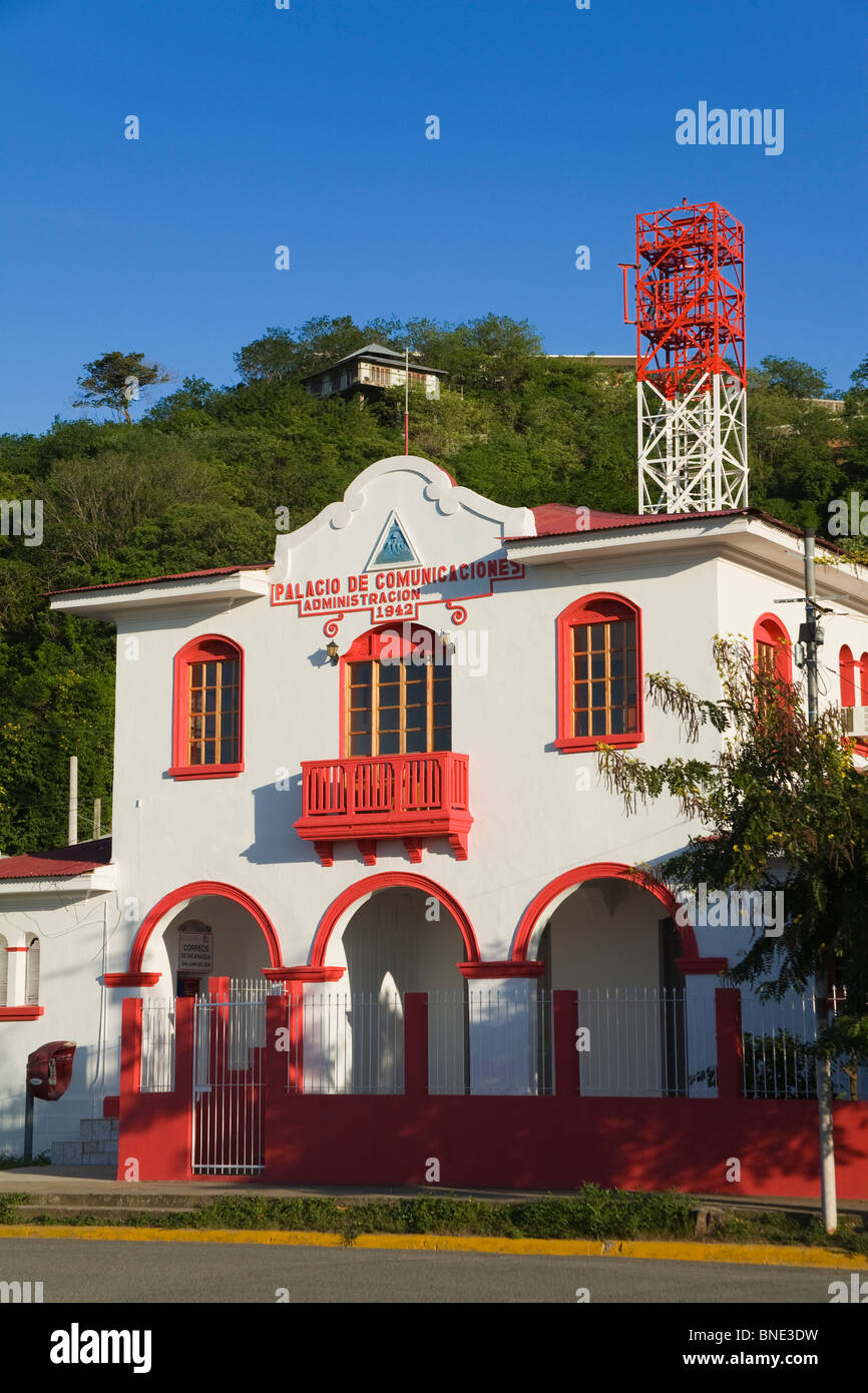 Fassade eines Gebäudes, Palacio De Comunicaciones, San Juan Del Sur, Nicaragua Stockfoto