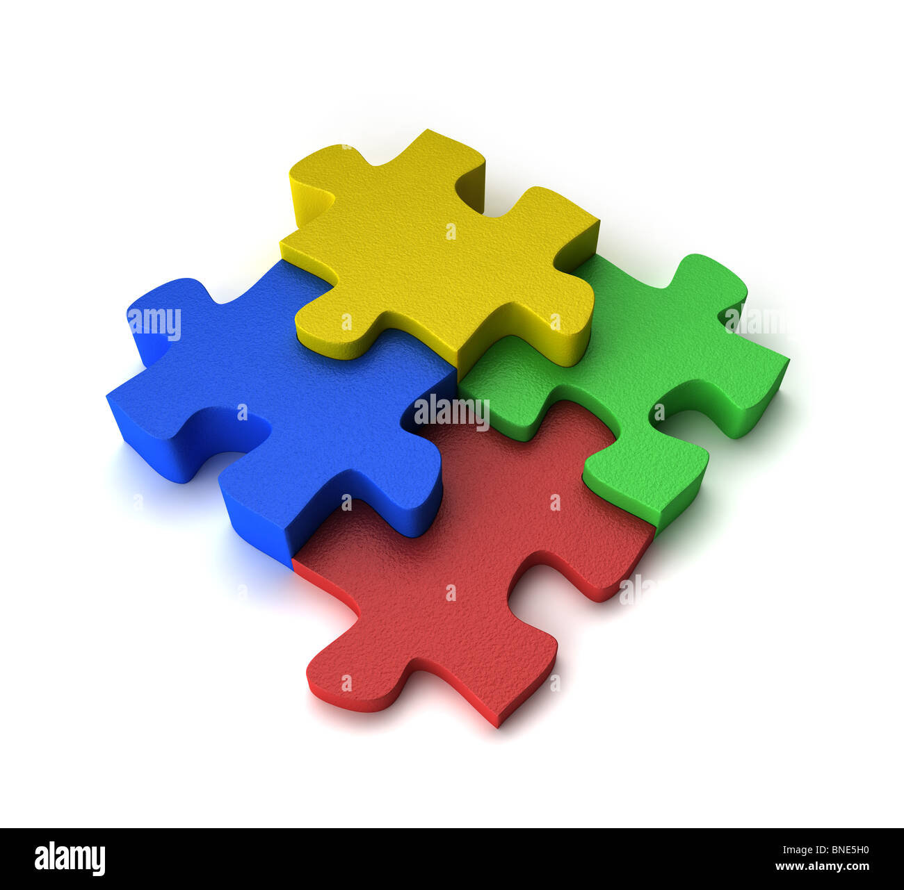 Vier Puzzle-Teile Stockfoto