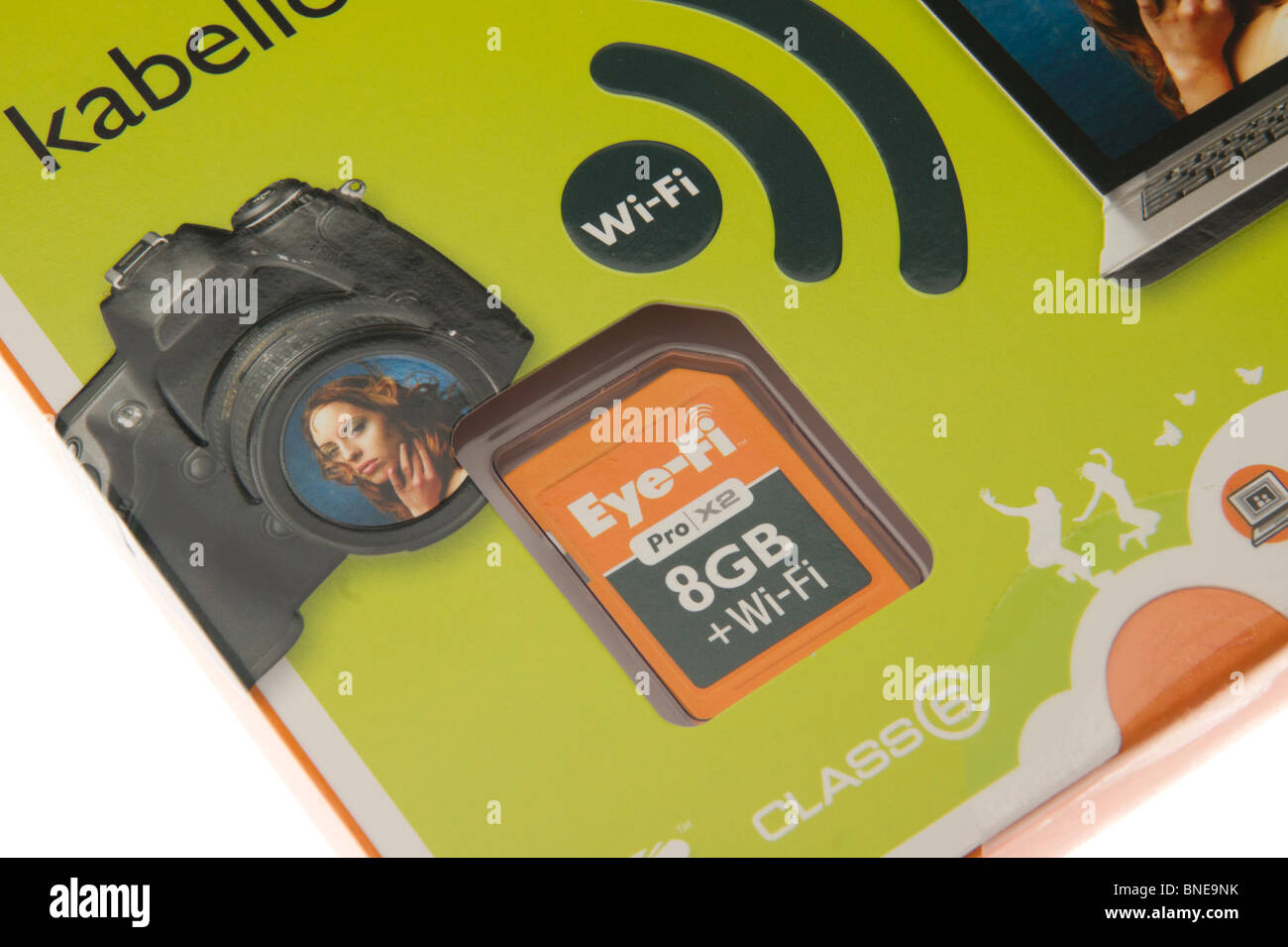 Eye-Fi 8GB WLAN Picrture Übertragung SD Karte Stockfoto