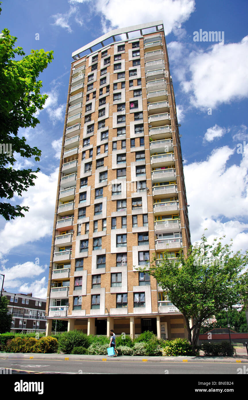 Hochhaus, Columbia Road, Bethnal Green, London Borough Tower Hamlets, Greater London, England, Vereinigtes Königreich Stockfoto