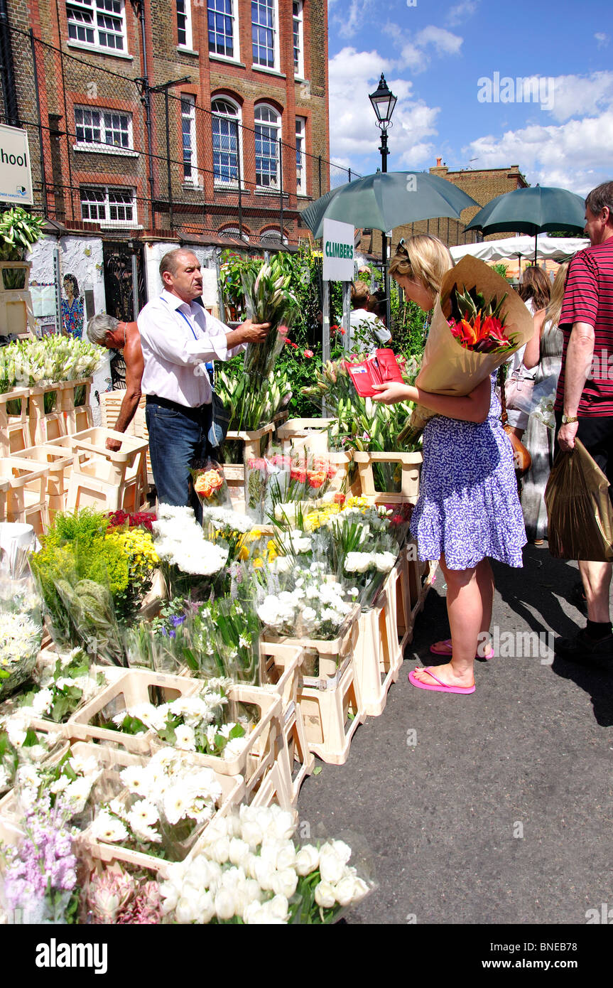 Columbia Road Blumenmarkt, Columbia Road, Bethnal Green, London Borough Tower Hamlets, London, Vereinigtes Königreich Stockfoto