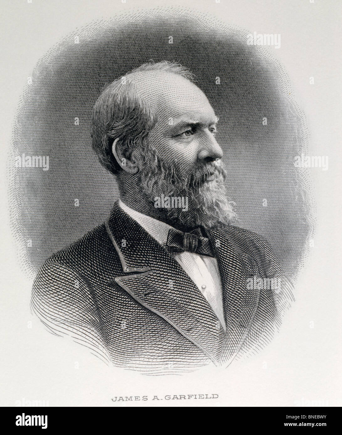 James Garfield, 20. Präsident der Vereinigten Staaten, Gravur, American History Stockfoto