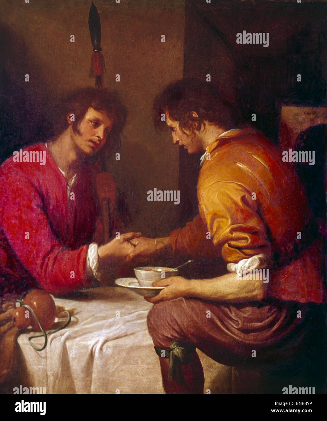 Esau verkauft seine Geburt Recht, Ferrari, Giovanni Andrea de (1598-1669/Italienisch) Stockfoto