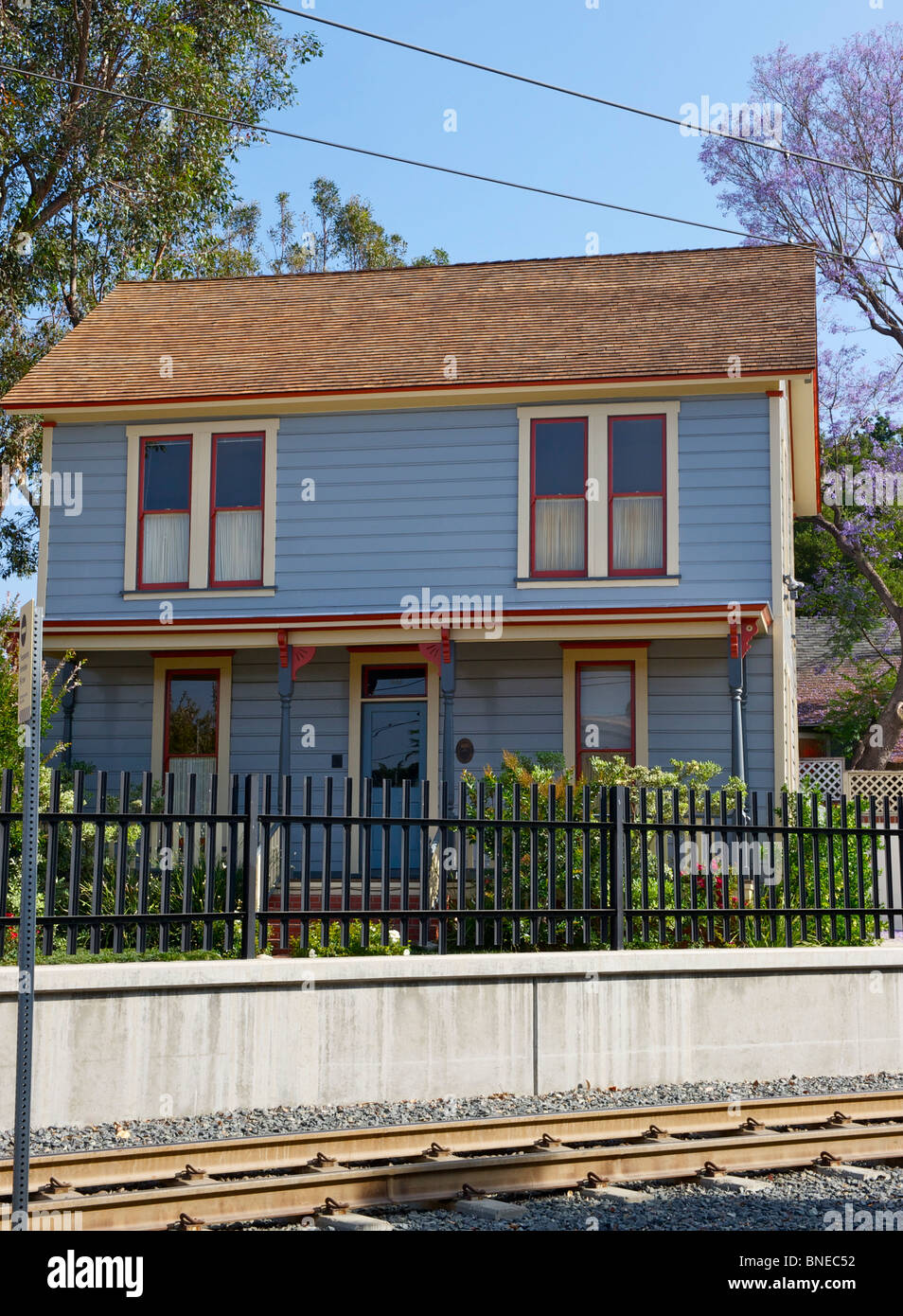 Jahrhundert-Haus auf der Route 66 in South Pasadena, Kalifornien. Stockfoto