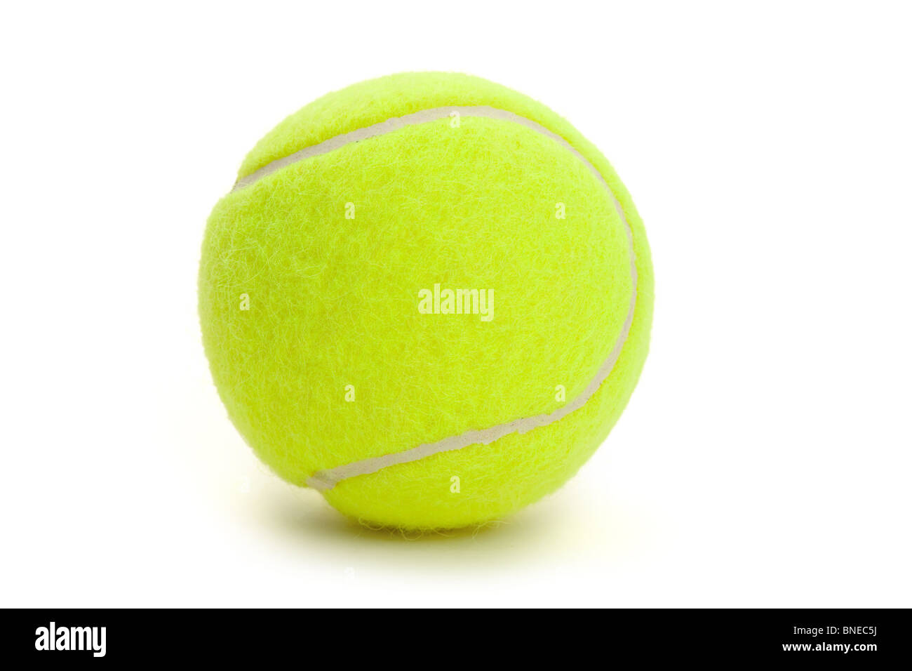 Tennisball mit weißem Hintergrund Stockfoto