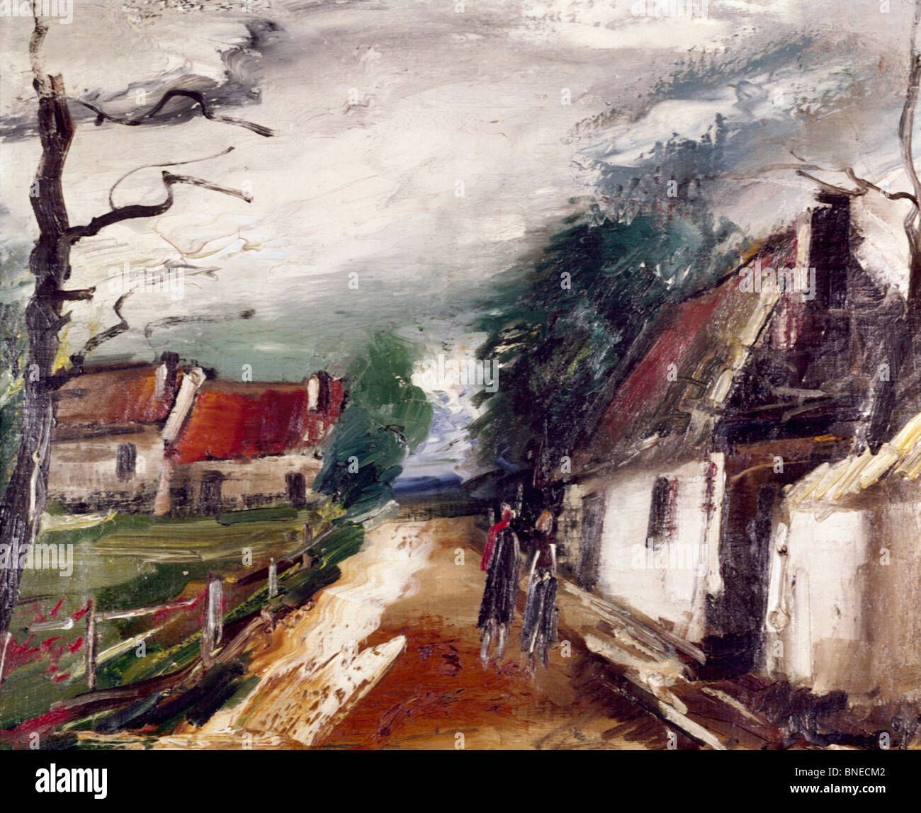 Dorf-Szene von Maurice de Vlaminck, 1876-1958 Stockfoto