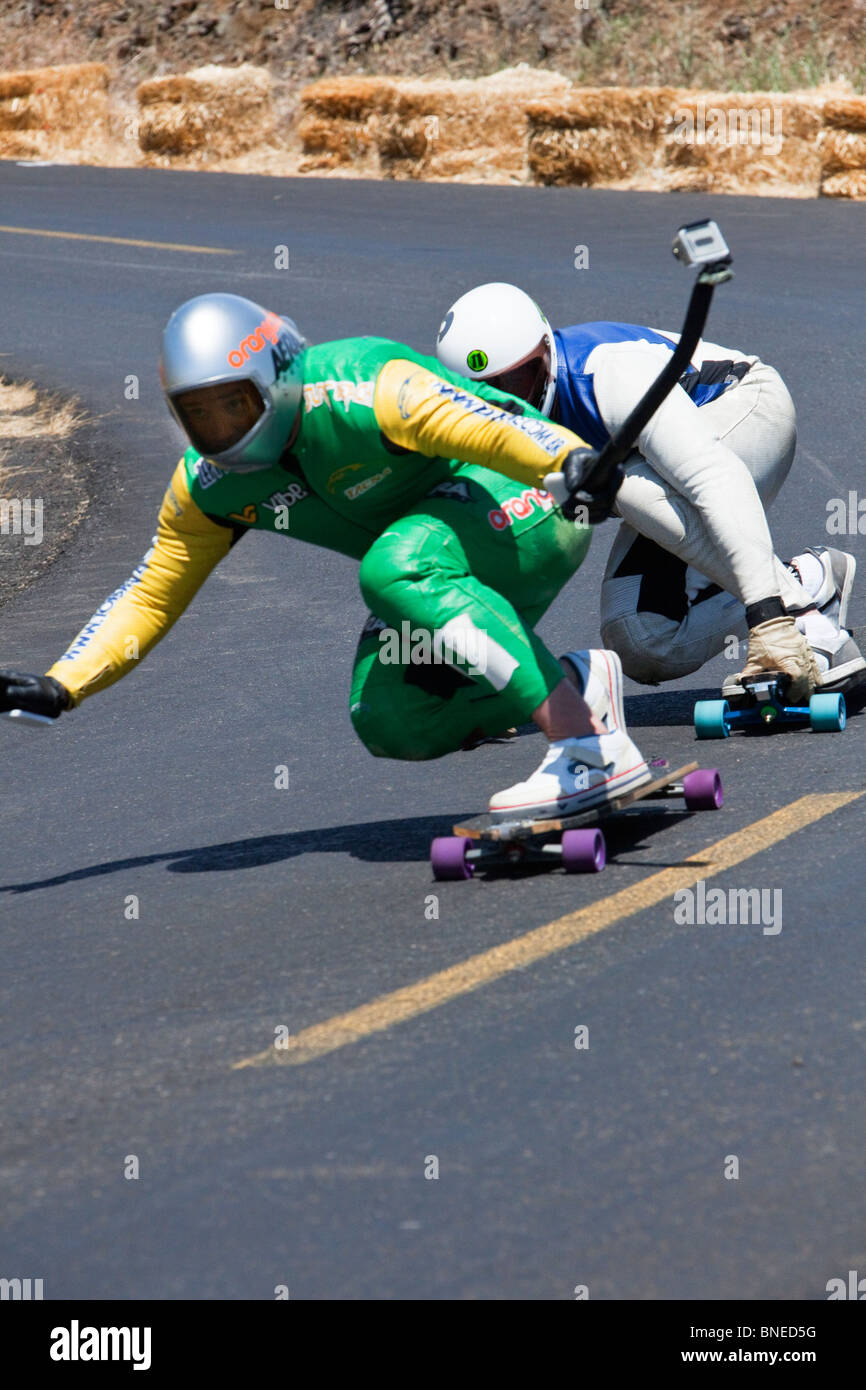 Skateboarder im Wettbewerb, IGSA World Cup Series. Stockfoto