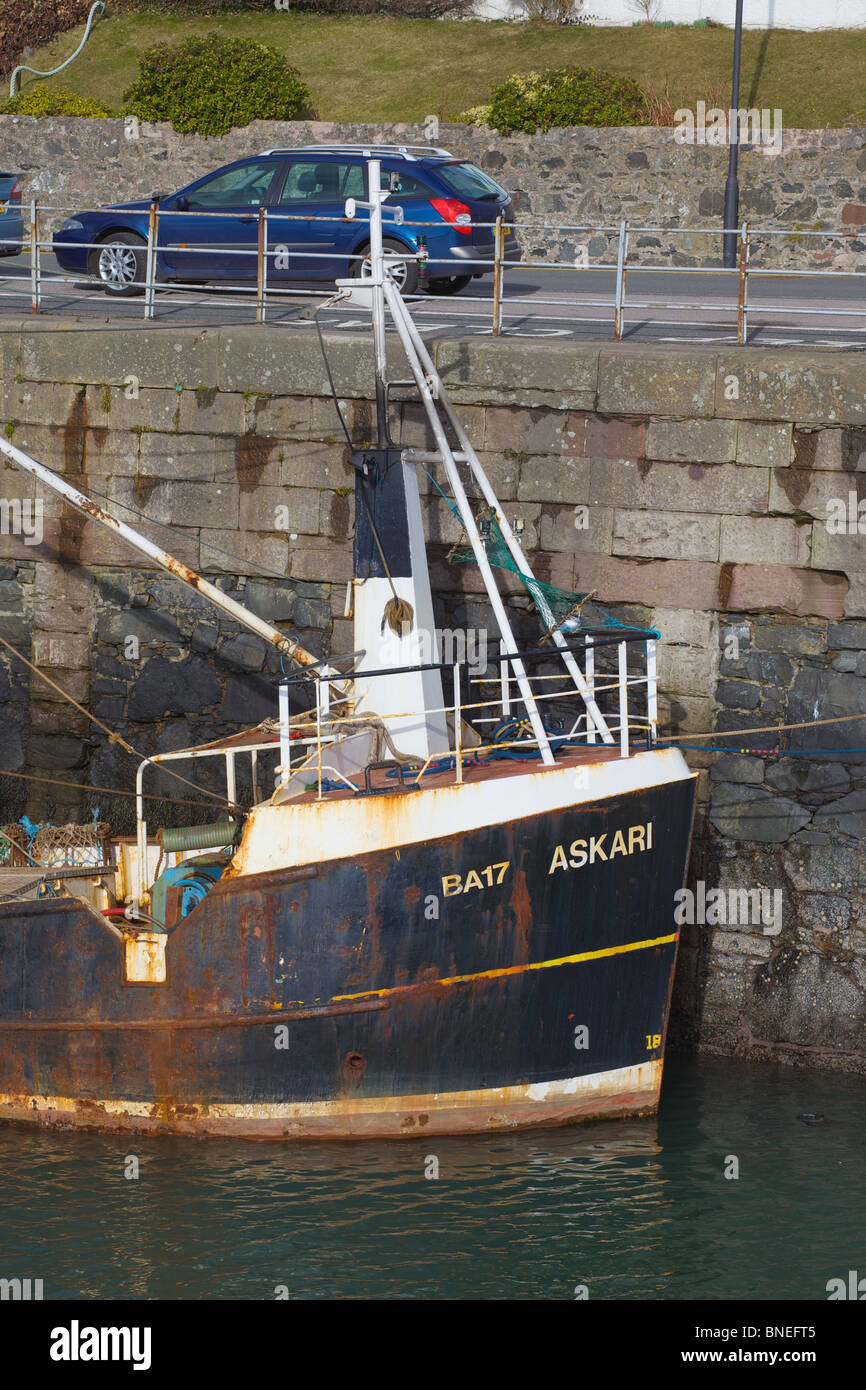 Angelboot/Fischerboot vor Anker "Askari" im Hafen von Portpatrick Stockfoto