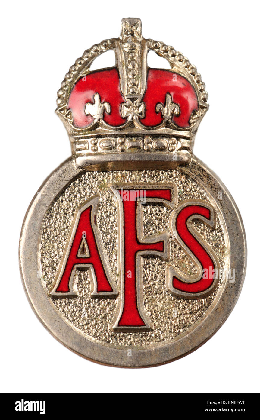 Chrom und Emaille AFS (Auxiliary Feuerwehr) Abzeichen. Zweiten Weltkrieg / British Stockfoto
