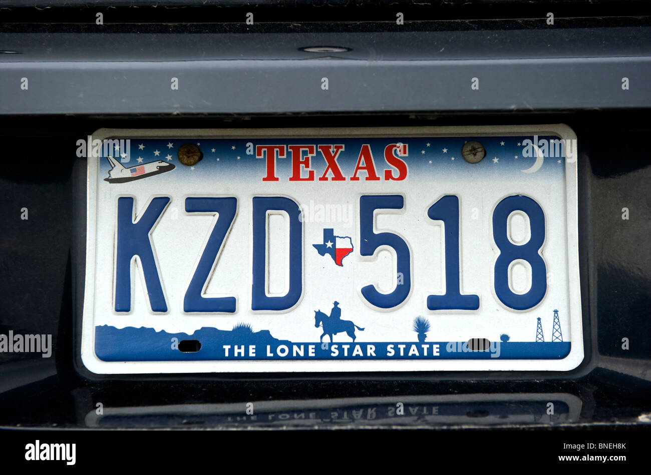 Neuen Texas lone star State Nummernschild in Texas, USA Stockfoto