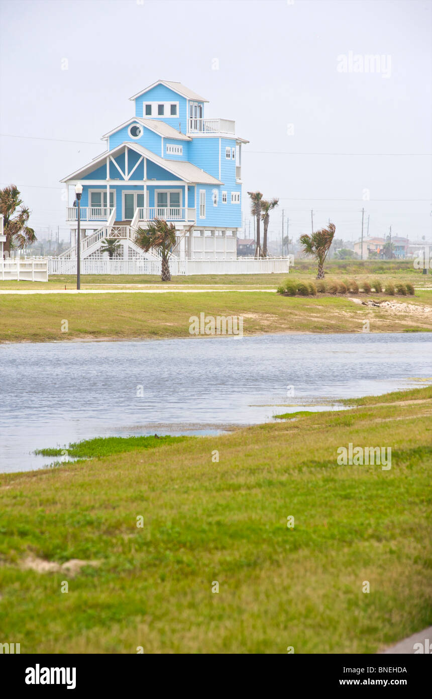 Typische hölzerne Häuser Architektur Galveston, Texas, USA Stockfoto