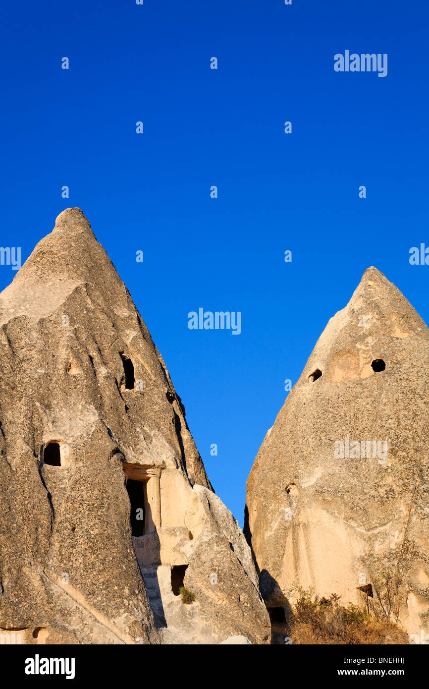 Höhlenwohnungen Wohnungen in Schwert Tal, Gorome, Kappadokien, Türkei Stockfoto