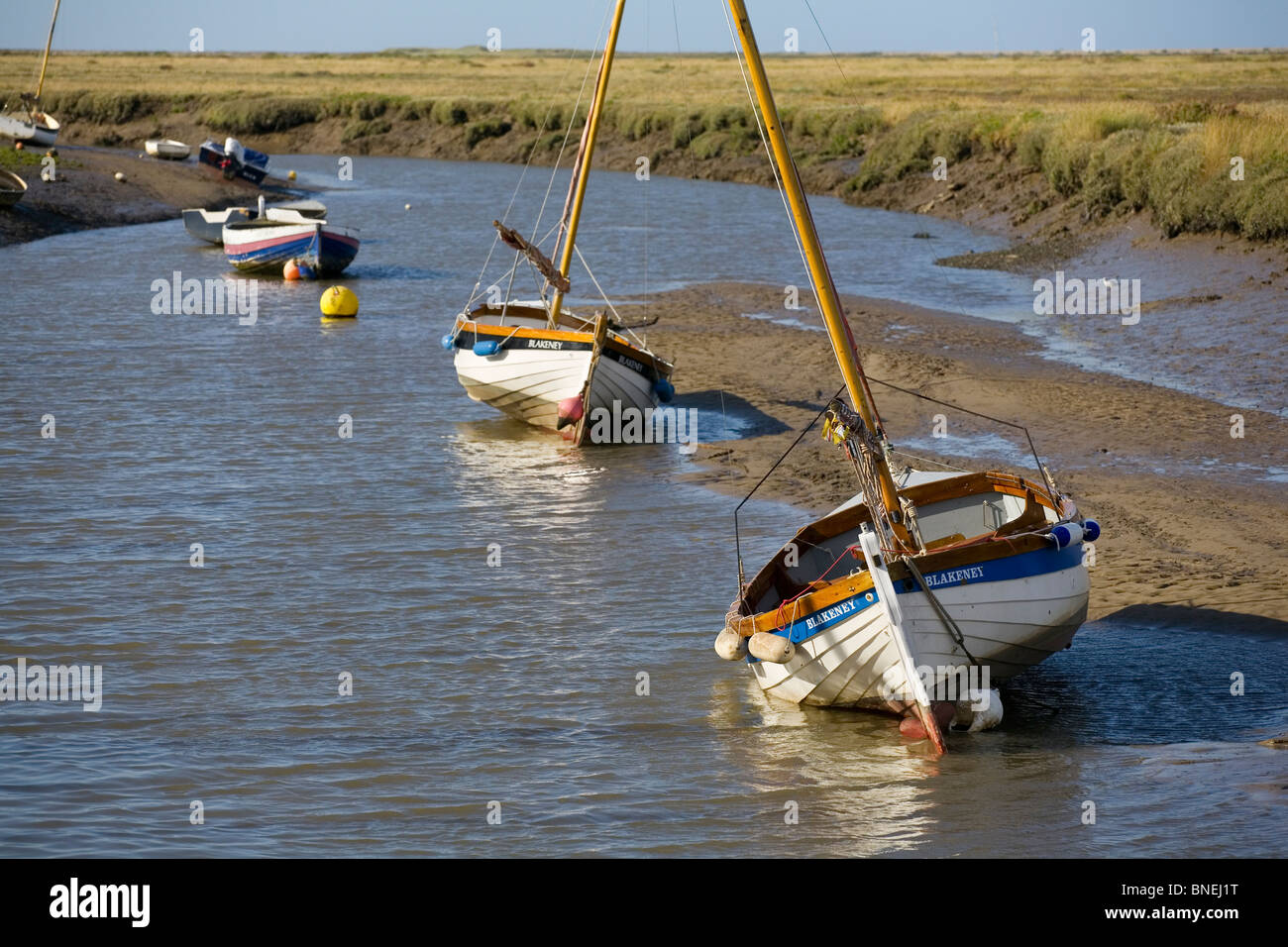 Boote bei Blakeney Stockfoto