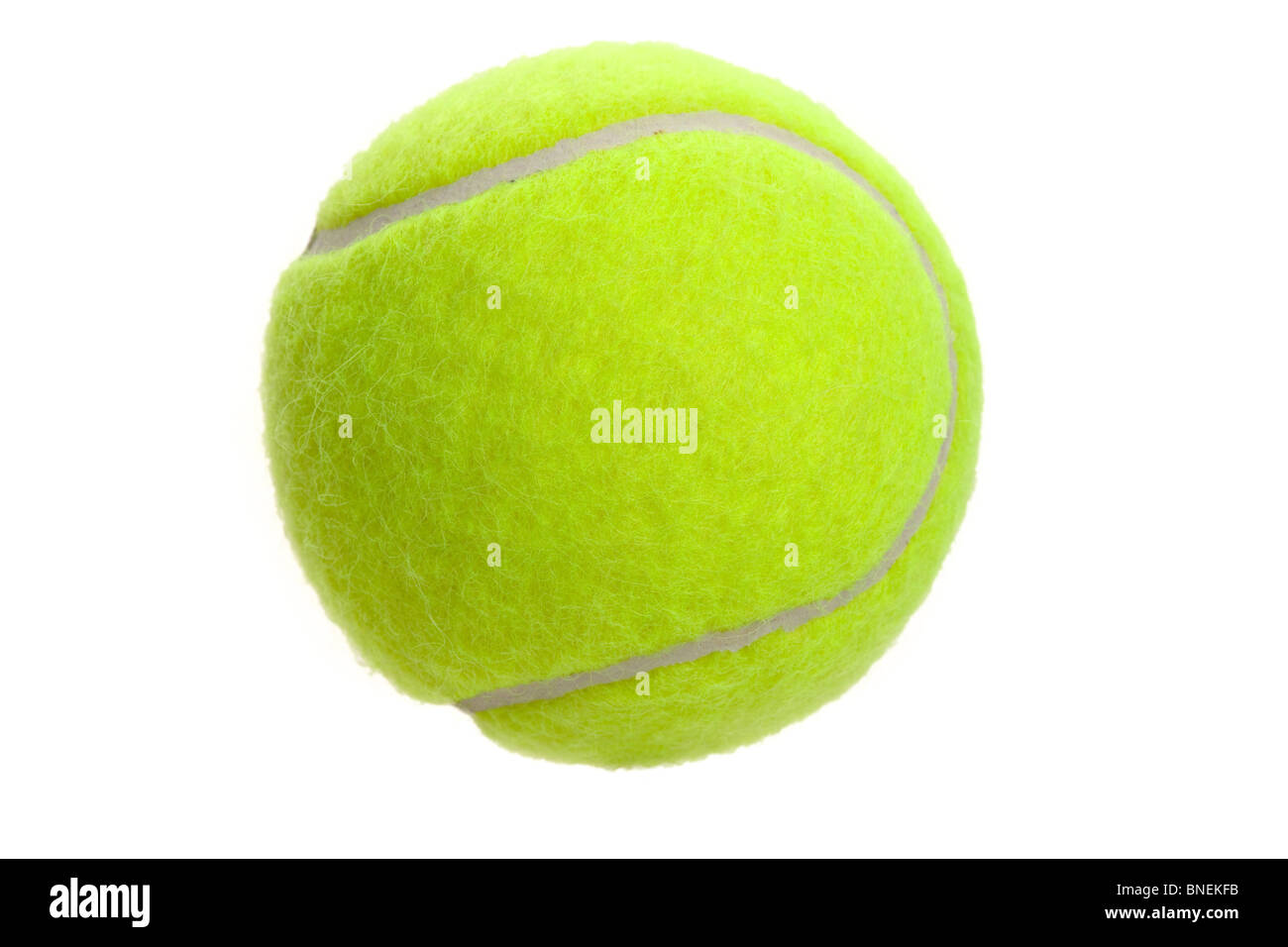 Tennisball mit weißem Hintergrund Stockfoto