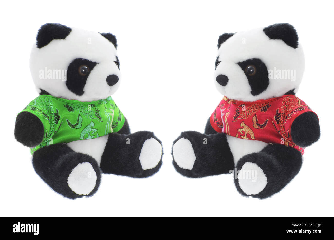 Spielzeug-Pandas in China Kostüm Stockfoto