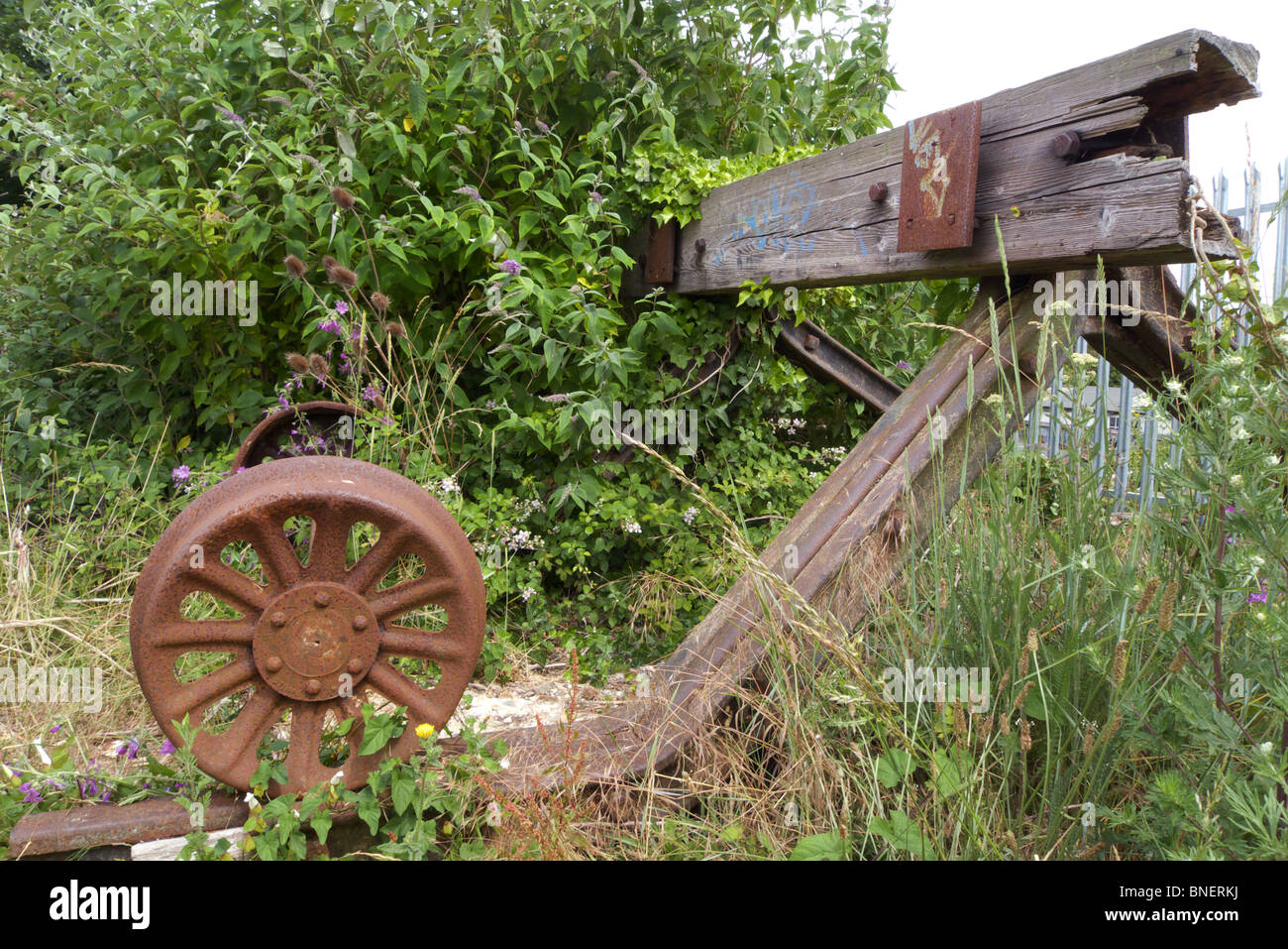Am Ende der Bahnstrecke Stockfoto