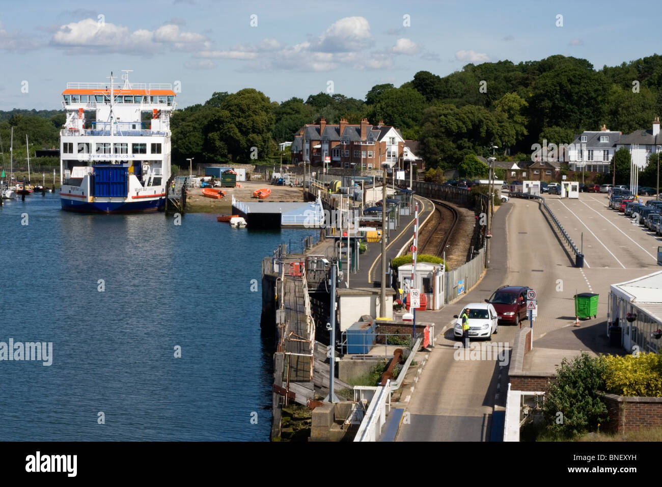 Lymington Fähre Terminal, Hampshire, UK Stockfoto