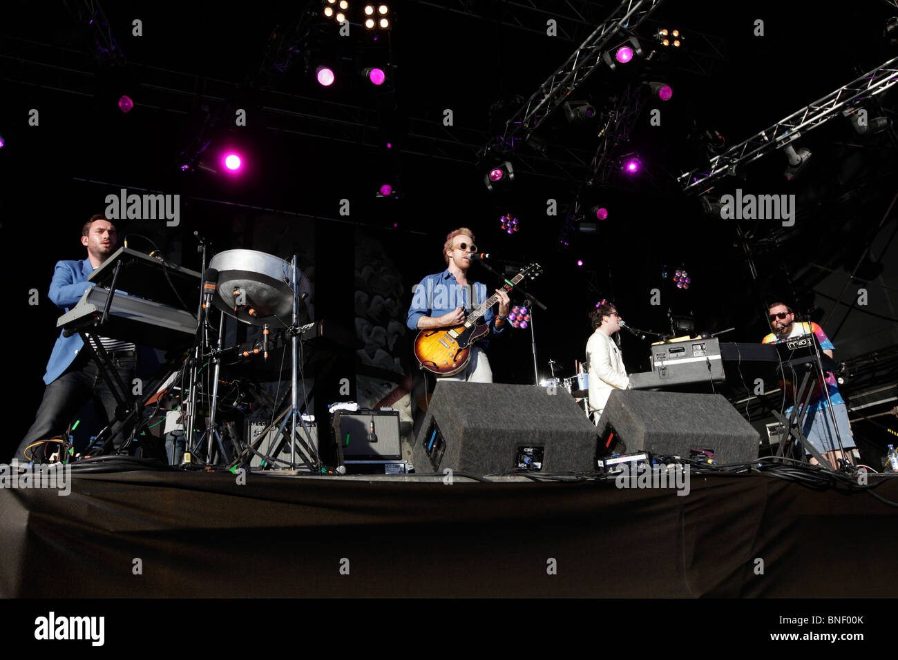 Hot Chip auf Lovebox Festival, London Juli 2010 Stockfoto