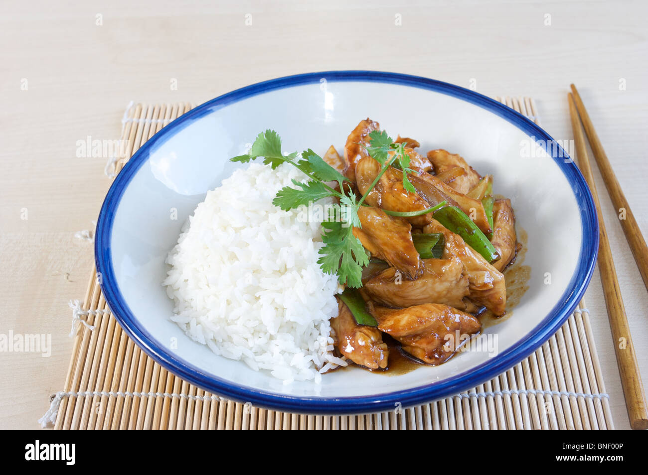 Huhn Reis asiatisch thai Essen chinesisches Essen Stockfoto