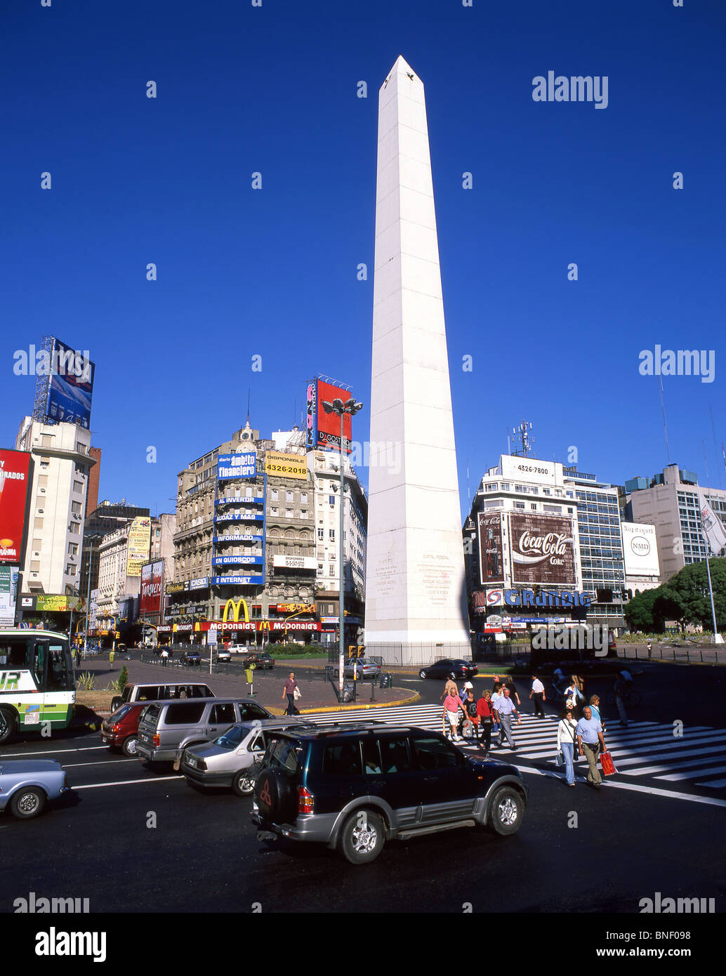 Obelisk In Avenue 9 De Julio, El Centro, Buenos Aires, Argentinien Stockfoto