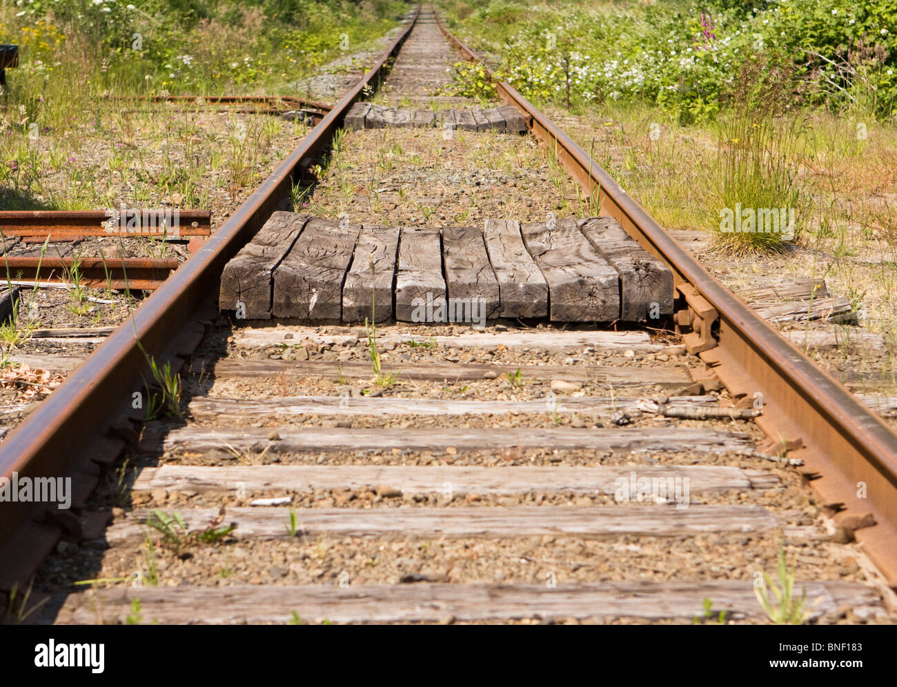 Eisenbahnschienen bis unendlich Stockfotografie - Alamy