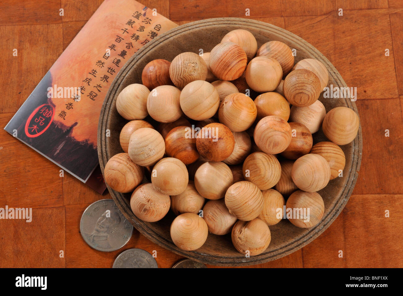 Erhöhte Ansicht von duftenden Kwai Moo-Kugeln Stockfoto