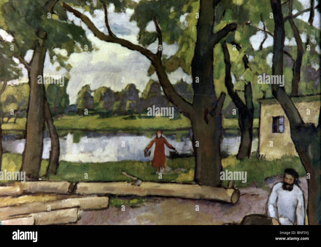 Landschaft mit Protokollen von Kasimir Malewitsch, um 1900, 1878-1935 Stockfoto
