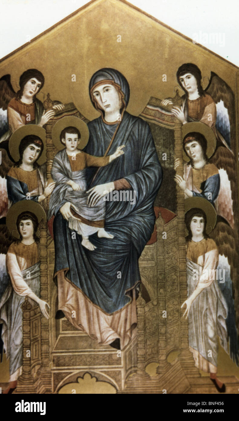 Maesta thronende Madonna von Cimabue Cenni di Pepe Tempera auf Panel ca
