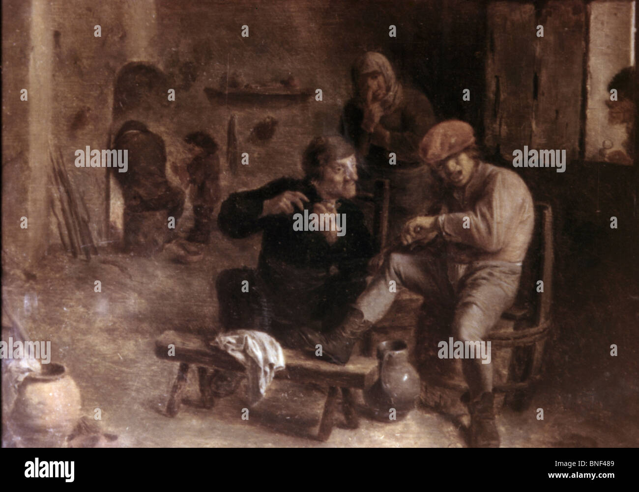 In der Taverne von Adriaen Brouwer, Öl auf Panel, c. 1630 s, 1605-1668, Russland, St. Petersburg, Eremitage Stockfoto